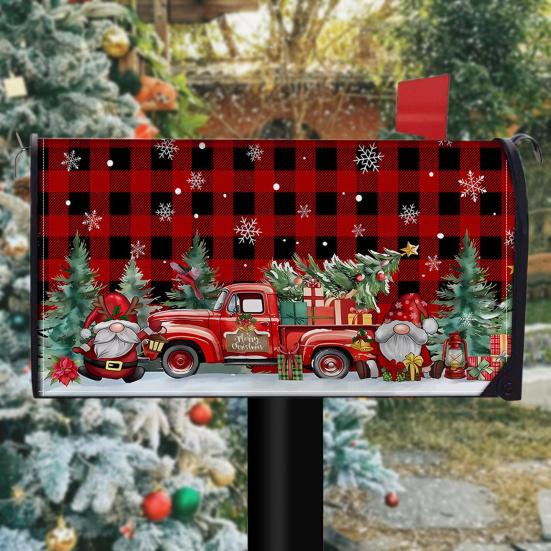 Зимний магнитный чехол для почтового ящика стандартного размера 18 x 21 дюйм Обёртки для почтового ящика с надписью «Счастливого Рождества»