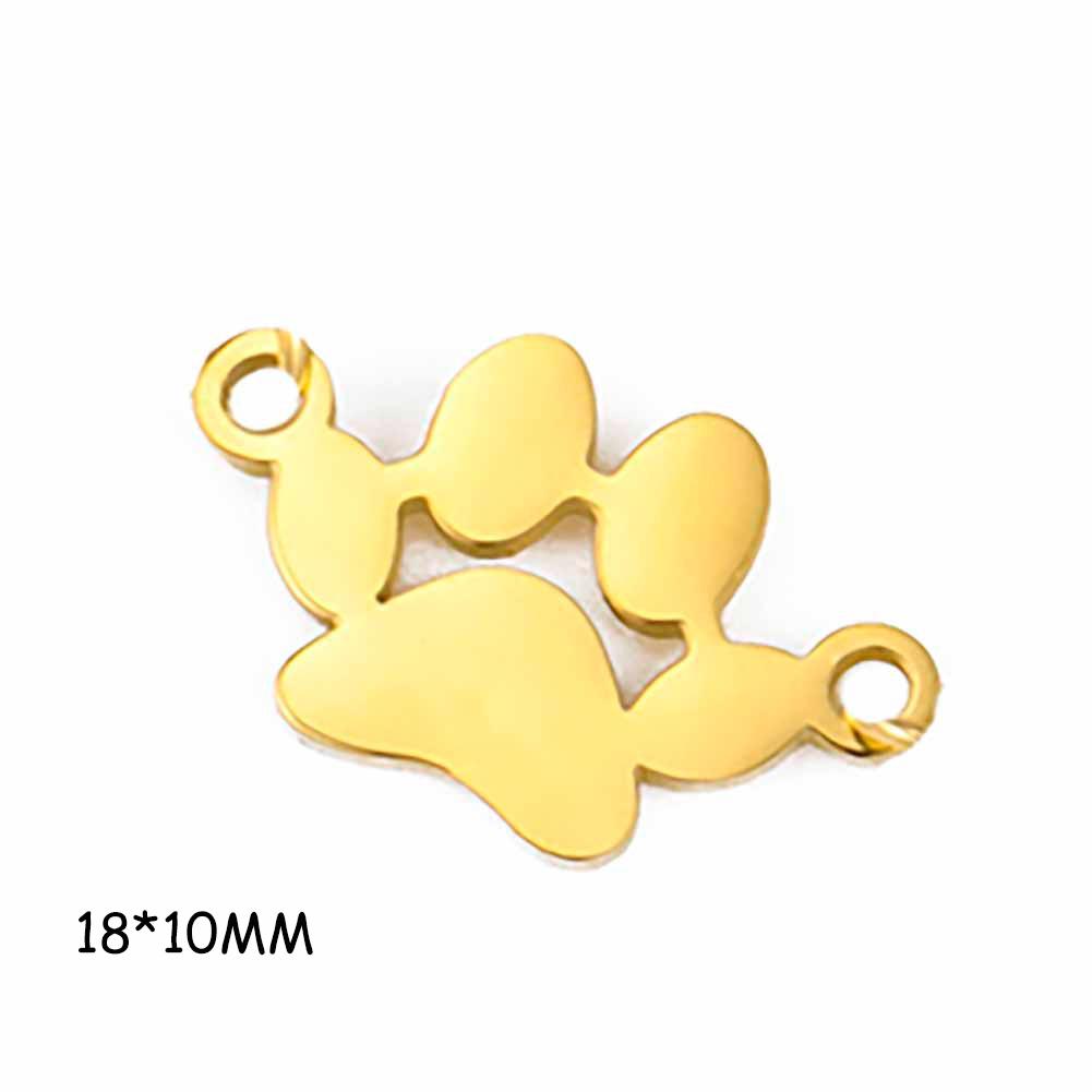 Cazador Dog Cat Paw Footprint Charms for Jewelry Making Stainless Steel Animal 2 Holes DIY Pendants for Bracelet Necklace 2026