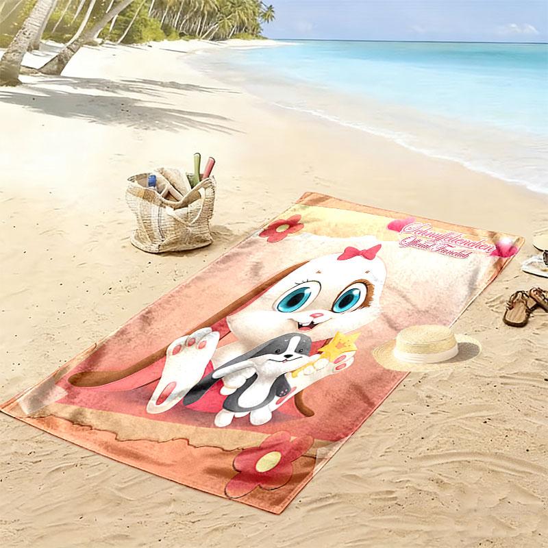 Schnuffel Print Beach Towel, Large Soft Quick Dry Towel for Beach Camping Swimming