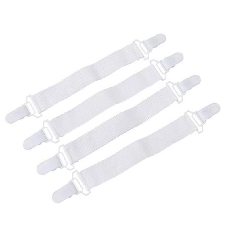 4Pcs Adjustable BedSheet Clipa Grippers Belt Fastener Clip Mattress Cover Blankets Quilt Holder Textiles Organize Gadgets Home