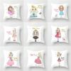 Cute Cartoon Little Princess Cushion Cover Decoration Living Room Sofa Bedroom Car Children's Room Pillowcase 45*45cm
