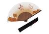 Washi paper fan pattern with gold gradient at the fan case set <Men's> (Kumadori bottom), (black)