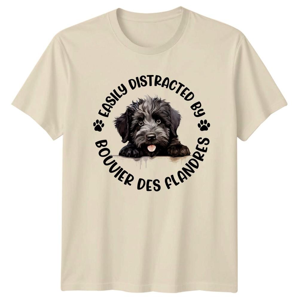 Easily Distracted By Bouvier Des Flandres Unisexs TShirt Unisexs Tee Graphic Top