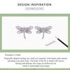 WOSTU 925 Sterling Silver Fine Pink Dragonfly Stud Earrings Insect Animal Ear Studs for Women Original High Quality Jewelry