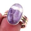Natural Tiffany Stone Gemstone 925 Sterling Silver Two Tone Ring Size 9.5 t7Z63