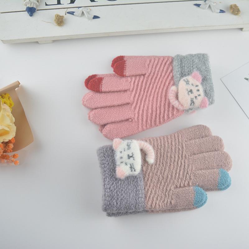 Новые детские вязаные перчатки без пальцев