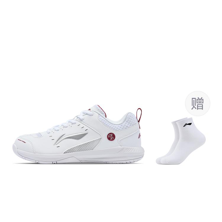 Li Ning Кроссовок Ракета 2.0 Амортизация Скользкая Устойчивость к Истиранию Низкие Бадминтонные Кроссовки Унисекс Белый Красный AYTU049-2