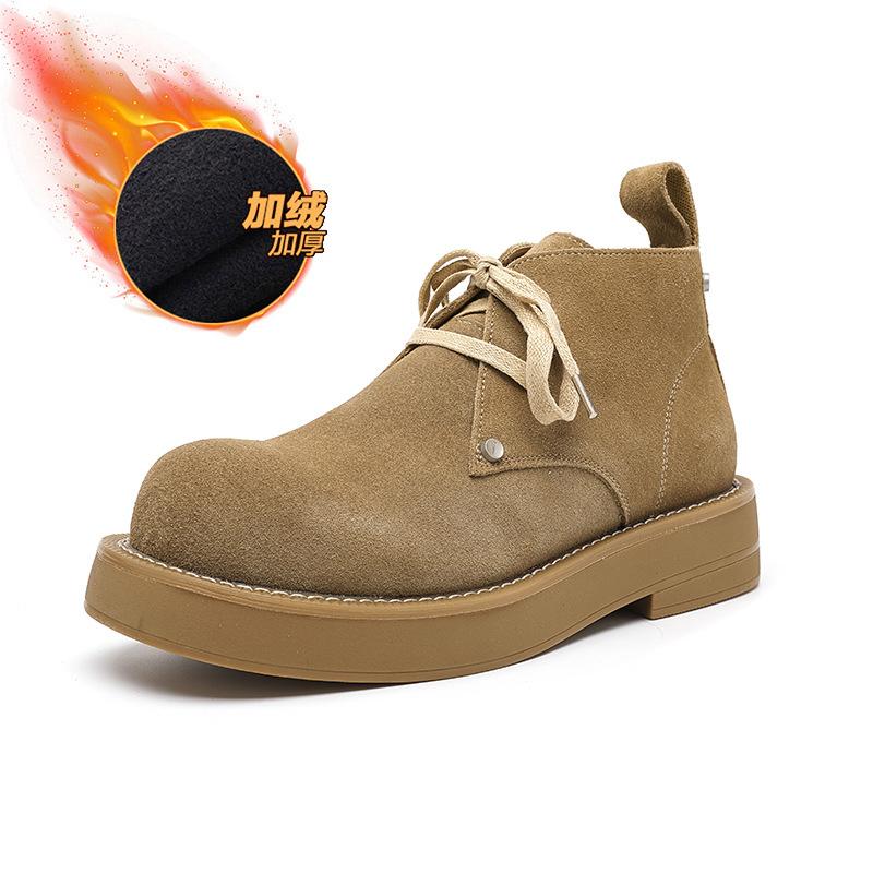 Туфли дерби с большой головой Мужские модные туфли с круглым носком Винтажные ботинки Мартина Рабочие ботинки Высокие дезерты 4729-R