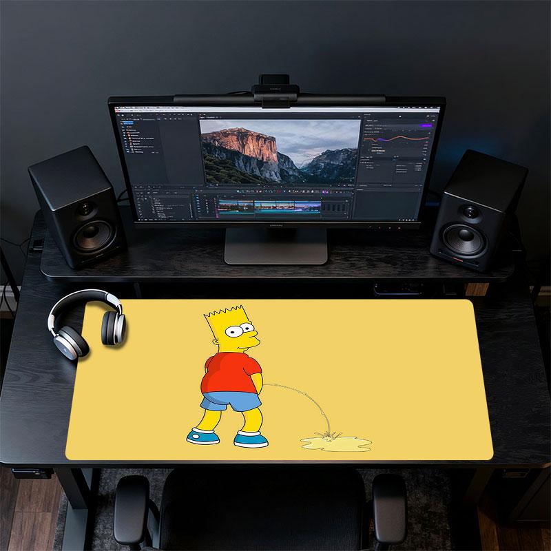 Bart Simpson The Simpsons Mouse Pad, Large Gaming Desk Mat, Non-slip XXL Mousepad for Laptop & Tablet, Mini PC Playmat with Stitched Edges