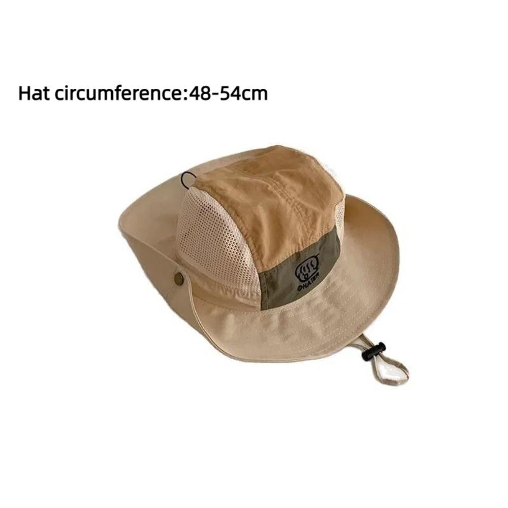 Mesh Kids Bucket Hats Quick Drying Children Fisherman Hat New Drawstring Basin Cap  Outdoor