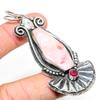 Natural Pink Opal,Pink Rubillite Gemstone 925 Sterling Silver Pendant 3.07" A7p67