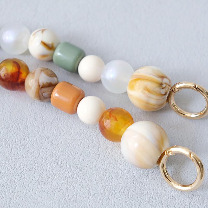 Новая женская сумка, аксессуар на ремешке, винтажные янтарные акриловые бусины из смолы, детали, роскошный браслет ручной работы, женский милый браслет с ручкой для сумки, цепочка