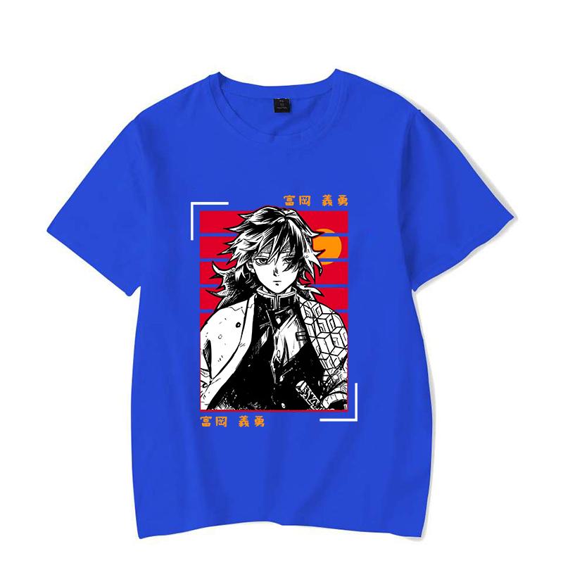 Hot Anime Tomioka Giyuu Printed T-shirts for Women Men Summer Tee Shirt Summer Casual Short Sleeve Round Neck Tops T-shirts
