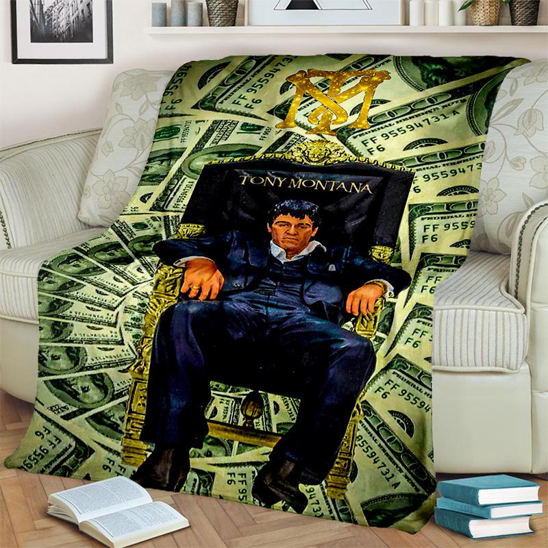 Printing Movie Scarface Tony HD Blanket,Soft Throw Blanket for Home Bedroom Bed Sofa Picnic Travel Office Cover Blanket Kids