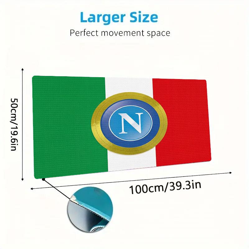 S.S.C. Napoli Large Size Mouse Pad Large Gaming Table Cushion Non-slip Laptop Tablet Big Mousepad XXL Mat Mini PC Playmat With Lock edge