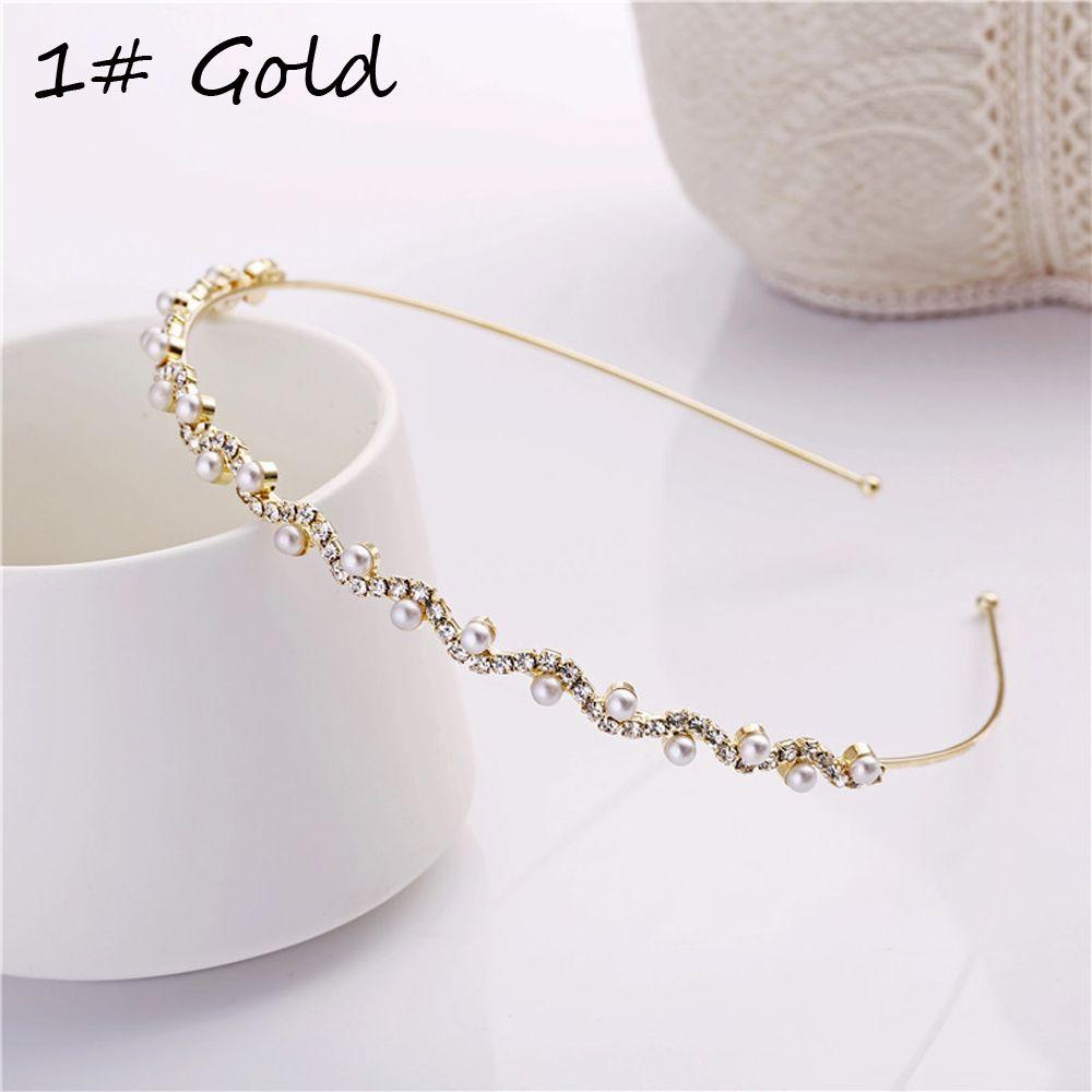 Аксессуары Женское Украшение Свадебная Вечеринка Жемчужная Волна Повязка на Голову Обруч для Волос Кристалл Стразы Хайбенд