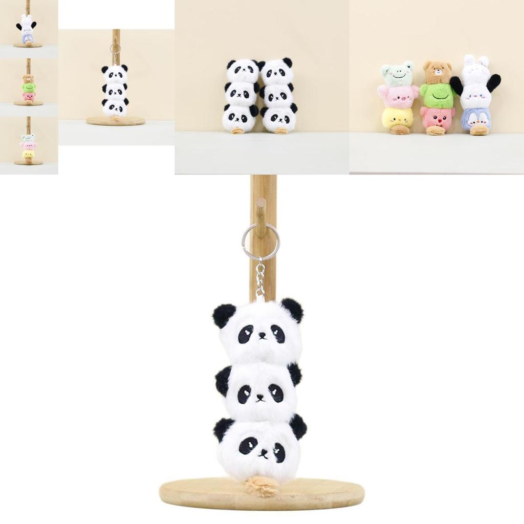 Очаровательный плюшевый брелок в виде головы панды для украшения сумки, мягкий и приятный на ощупь