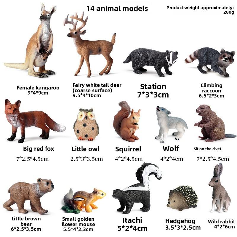 Owl Squirrel Wild Animal Figures Set For Kids Gift Easter Christmas Birthday Cake Decorations Plastic Toy Collection