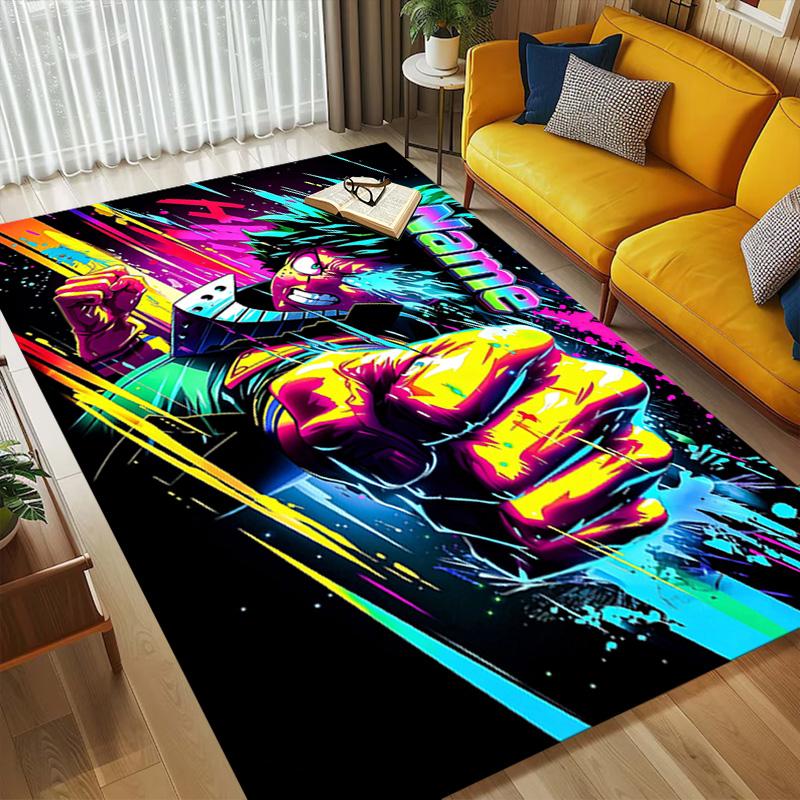 Custom Name Superhero Fist Gamer Carpet Rug for Bedroom Living Room Home Sofa Decoration,Office Home Decor Game Large Decor Floor Mat