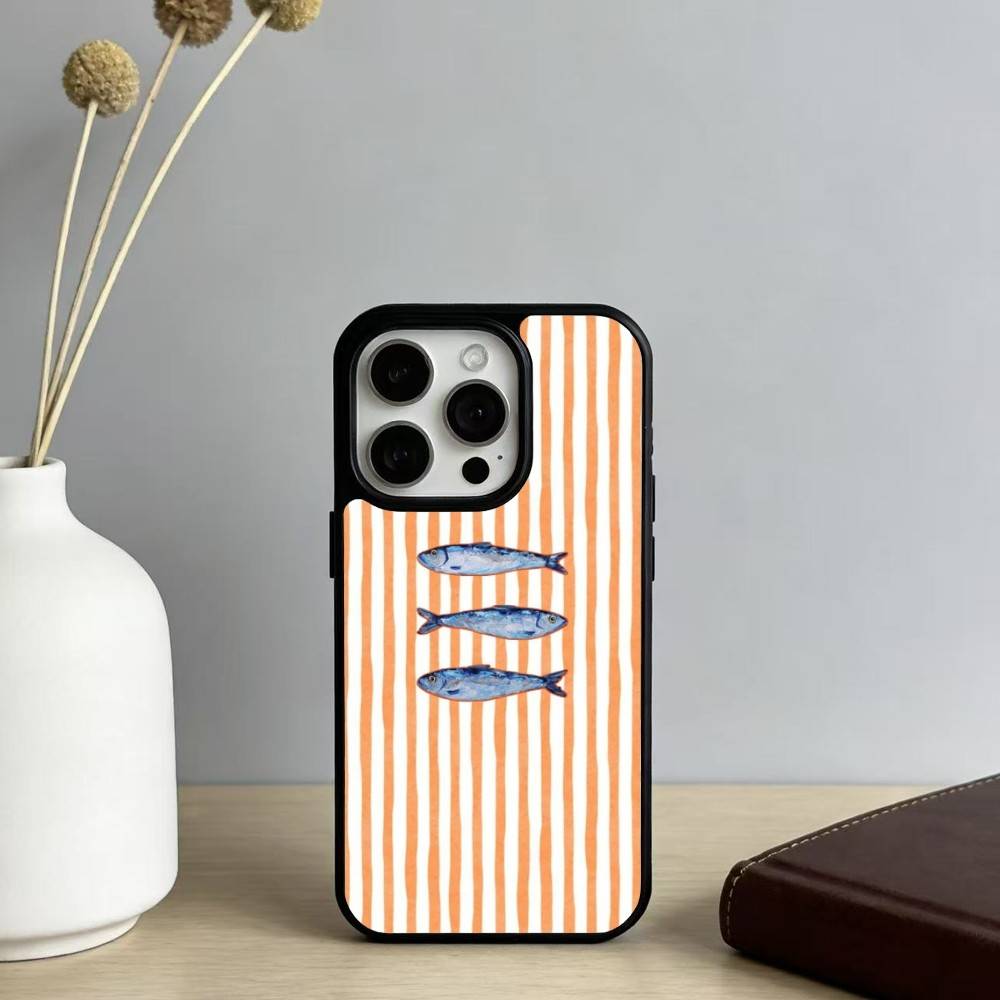 F-Fish A-Art Сардины-s Чехол для телефона для iPhone17,16,15,14,13 Plus,Pro Max Магнитный для Magsafe Беспроводная зарядка