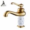 Basin Faucets Brass with Diamond Bathroom Faucet Gold Mixer Tap Single Handle Hot & Cold Washbasin Tap Torneiras Banheiro 7301K