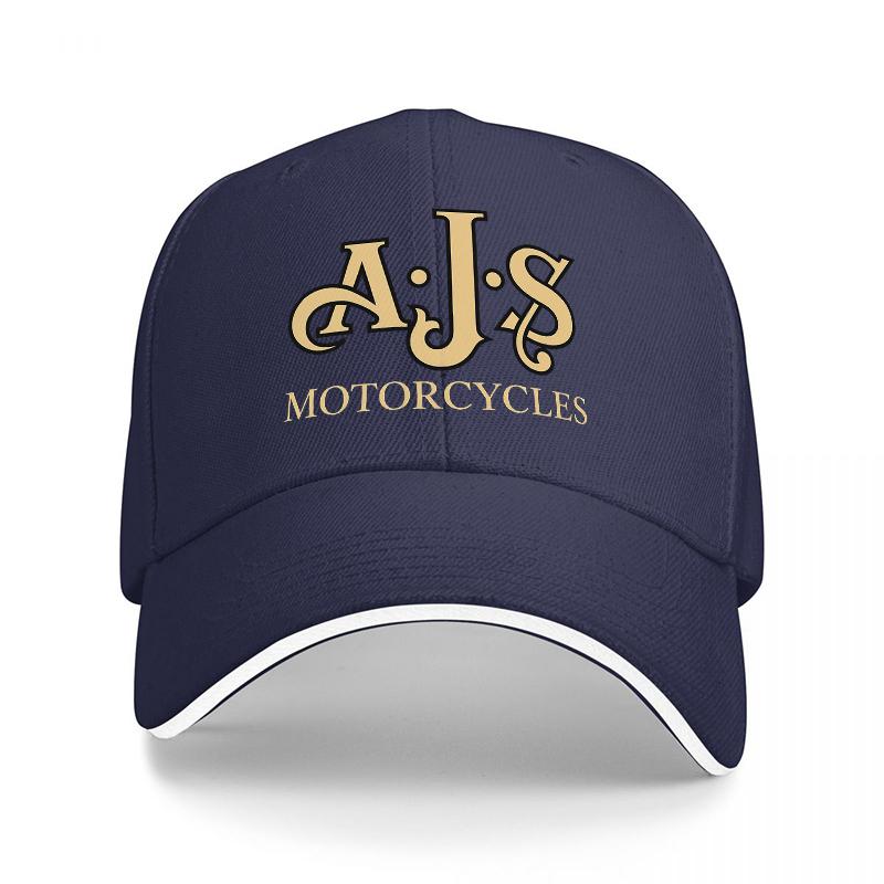 КЛАССИЧЕСКАЯ ЧЕРНАЯ БЕЙСБОЛКА AJS MOTORCYCLES С ЗОЛОТОЙ ВЫШИВКОЙ ЛОГОТИПА ПРЕМИУМ КАЧЕСТВА РЕГУЛИРУЕМАЯ ПОСАДКА ДЛЯ УНИСЕКС И ЖЕНЩИН