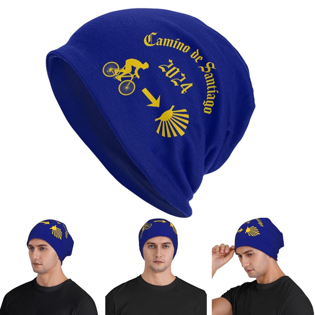 Yellow Camino De Santiago Scallop Shell Men Women Adult Beanies Caps Knitted Bonnet Hat Warm Hip Hop Autumn Winter Skullies Hats