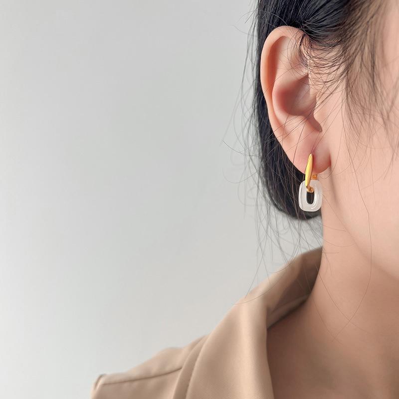 Серьги из нефрита Хотан, женские серьги, ретро-темперамент, легкие роскошные серьги из нефрита