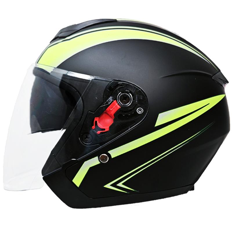 3/4 Helmet Double Lens Half Helmet Electric Car Helmet Men and Women Four Seasons Universal Riding Safety Helmet
