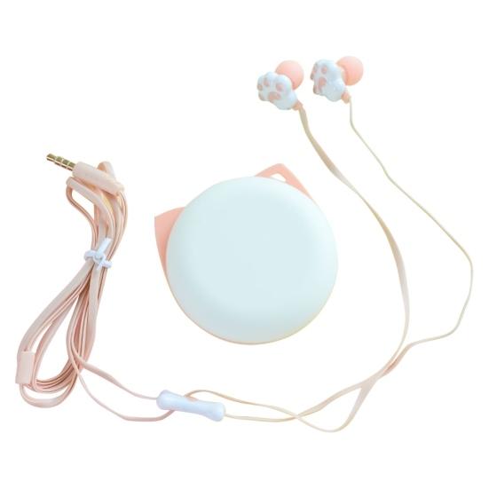 Wired Earphone Cute Comfortable ABS Cat Claw 3.5mm Music Game Sport Earphone Daily Use