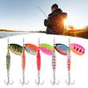 5Pcs 8.5CM/9G Inkfish Spinner Blade Lure with Hook Metal Spinnerbait Rotating Sequin Lure Saltwater Freshwater Crap Bass Pike Walleye