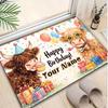1PC Custom Name Happy Birthday Celebration Theme Floor Mat Ideal for Living Room, Game Rooms, Office, Bedroom,Floor Mat Playful Design