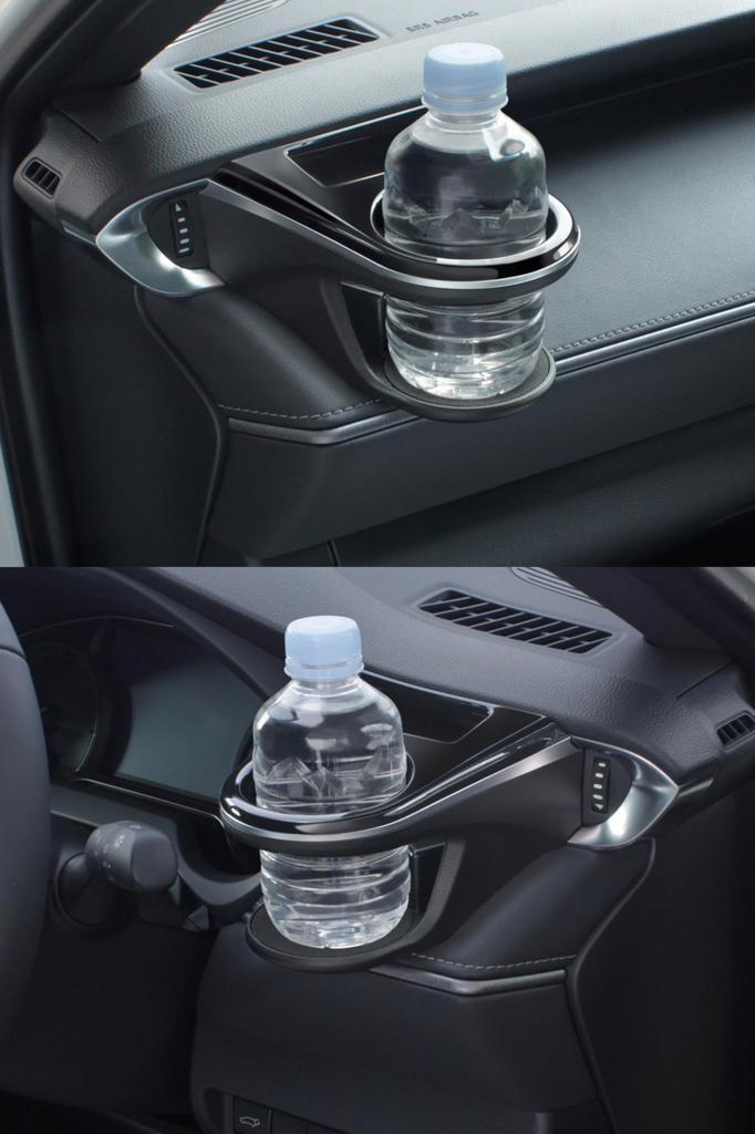 Подстаканник Tsuchiya Yac для водительского и пассажирского сиденья Toyota 80 Series Harrier Exclusive Air Conditioner Model Exclusive Black Silver SY-HR11