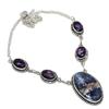 Natural Sodalite, Amethyst 925 Sterling Silver Jewelry Necklace 18" V8c46