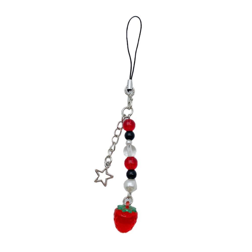 Орнамент бант мобильный телефон ремешок цепи Y2K клубника сердце бант брелок для девочек