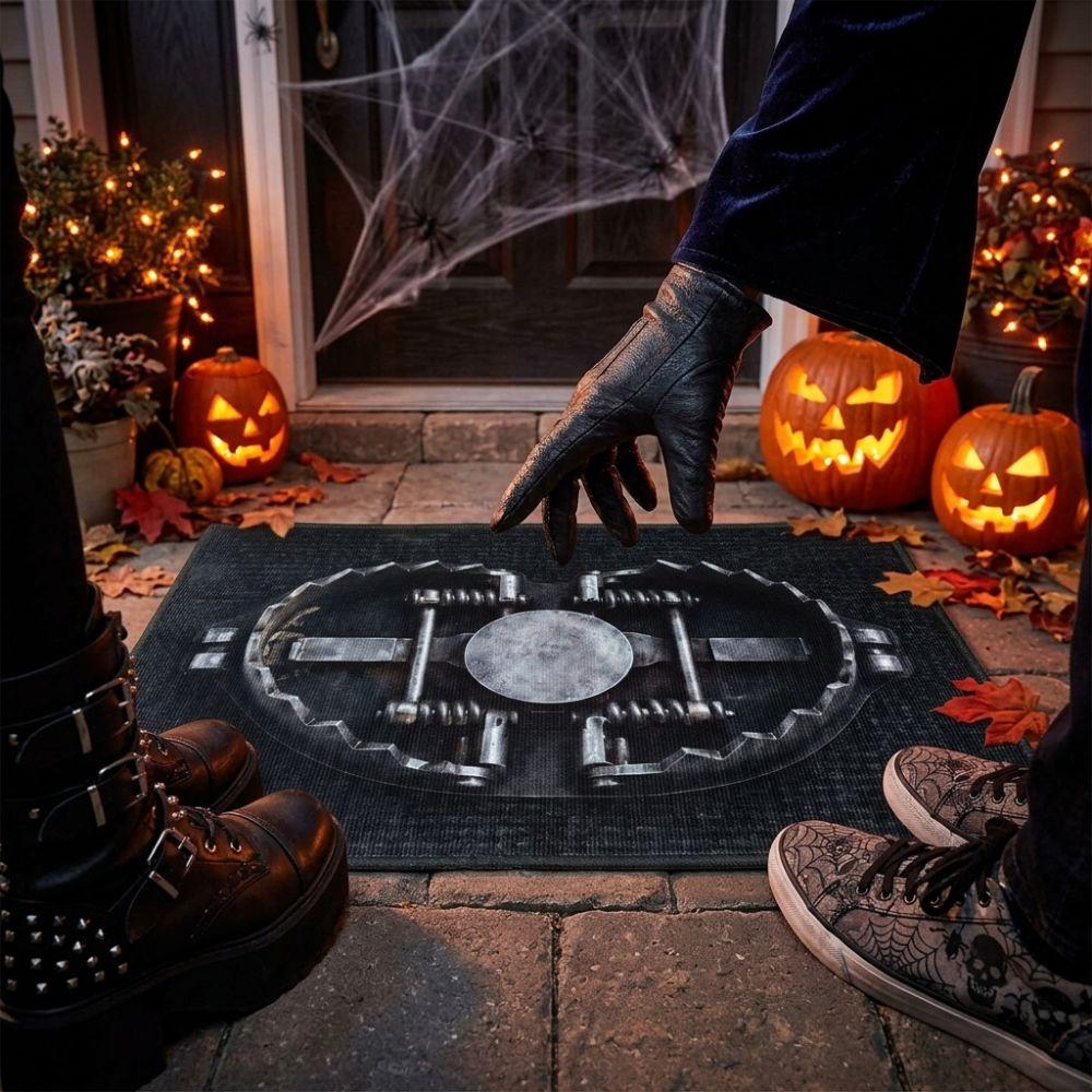 Quirky Trap Visual Trick Floor Mat Crystal Velvet Prank Hallway Welcome Mat Holiday Decor