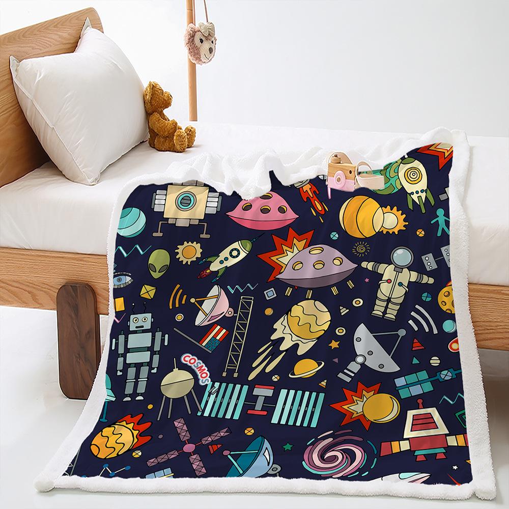 Blankets Astronaut Planet Blankets Lamb Fleece Crystal Fleece Blankets All Seasons