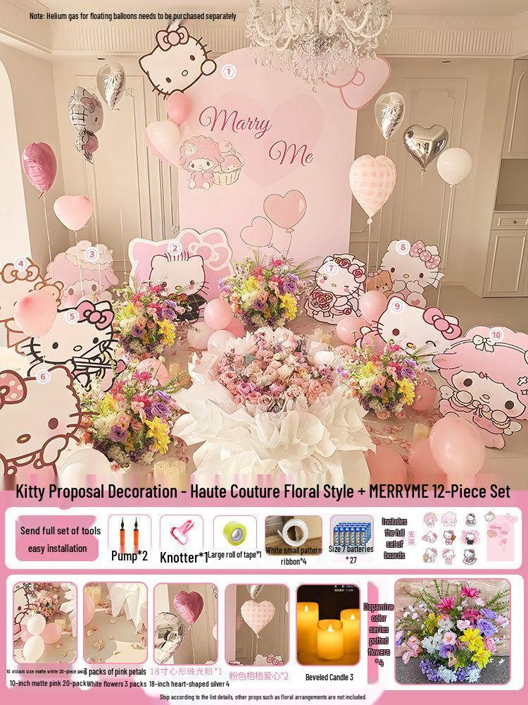 Воздушные шары для признания и церемонии Hello Kitty в помещении с KT Board - Элегантное украшение