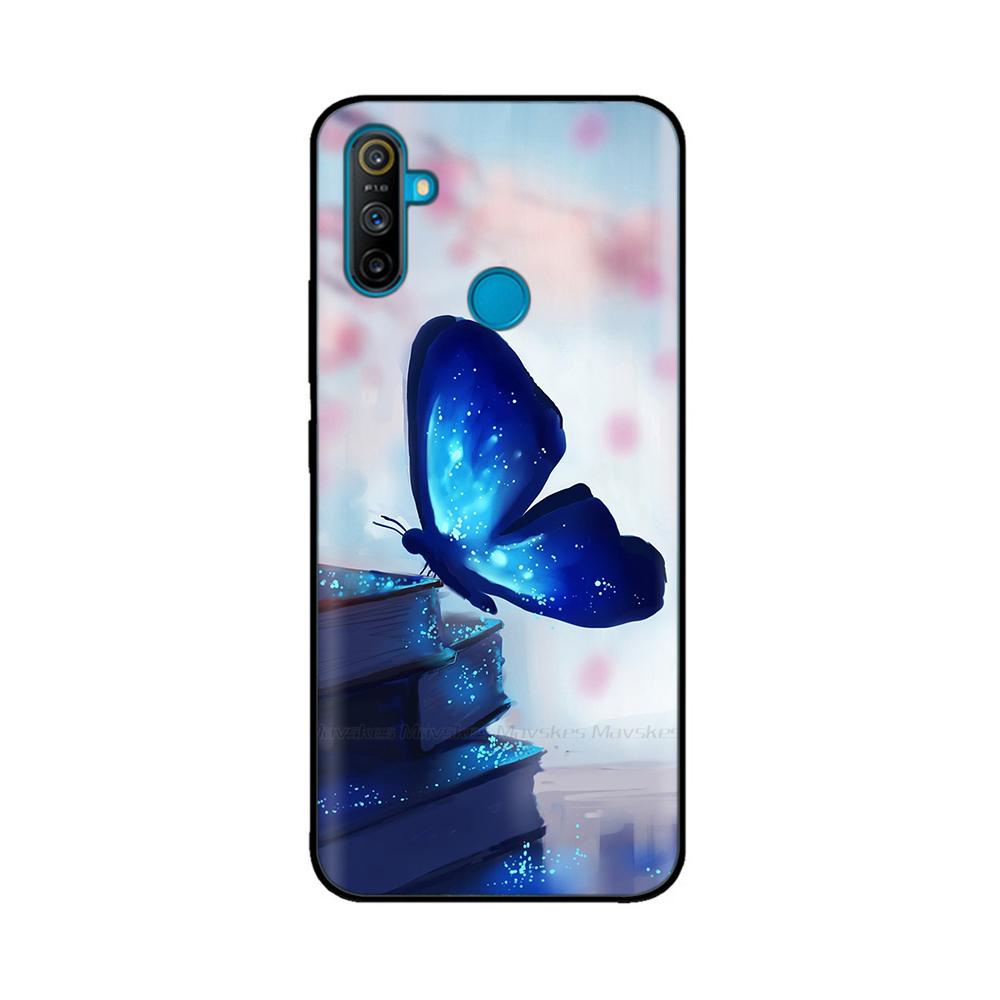 Чехол для Realme C3 Мягкий Черный Силикон ТПУ Узорчатая Задняя Крышка Для OPPO Realme C3 RMX2020 C 3 RealmeC3 Расписной Чехол для Телефона Fundas