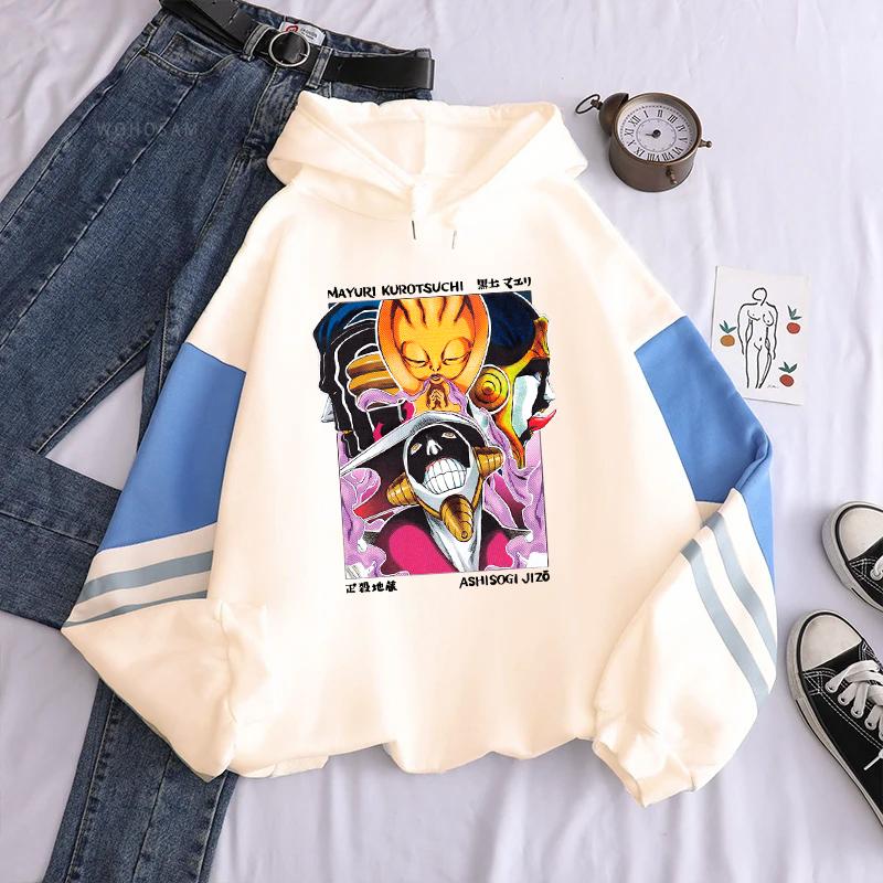 Hot Anime BLEACH Kurotsuchi Mayuri Print Hooded  Women Casual Oversized Hoodies Manga Streetwear Harajuku Unisex Sweatshirt