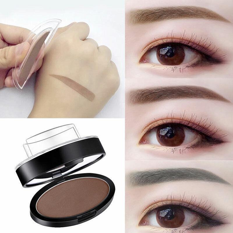 Natural Shape Eyebrow Powder Stamp Waterproof Quick Brow Dye Palette Makeup Sup