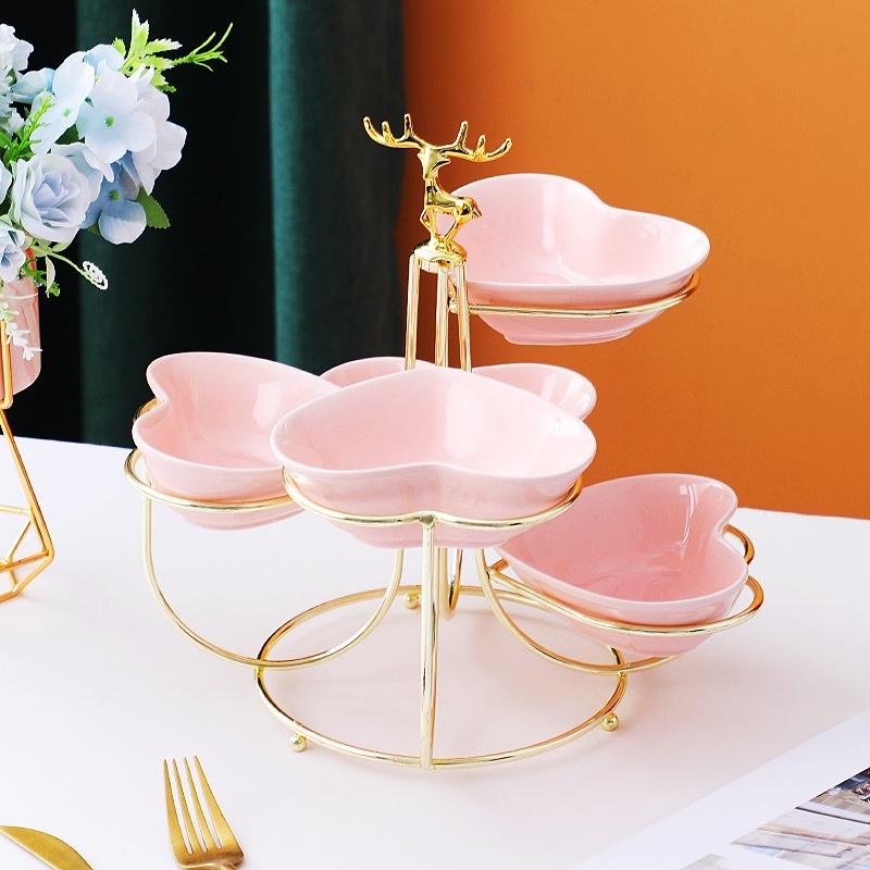 Подставка для украшения подноса для закусок из керамики Iron Art, подставка для закусок, фруктовая тарелка, миска для закусок из сухофруктов, конфетница, подставка для торта