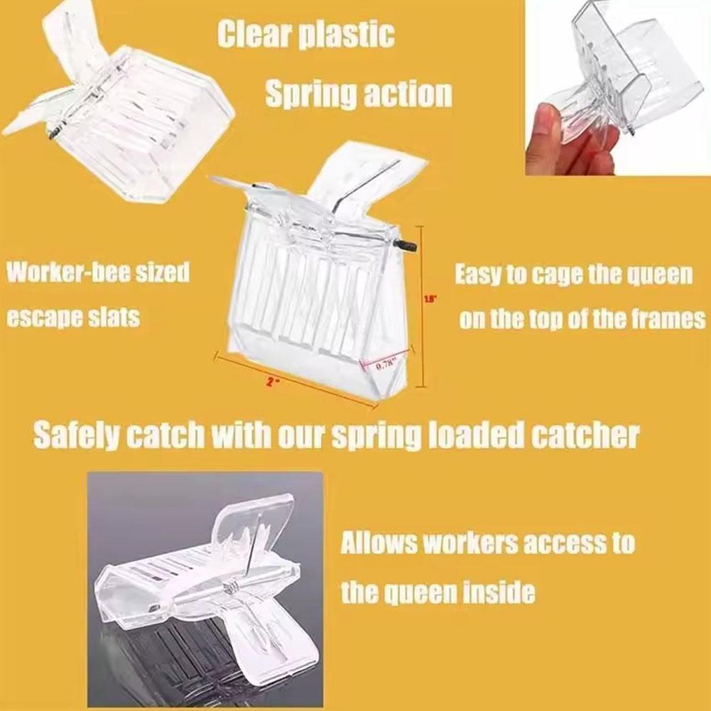 1/5 шт. Ловец пчелиной матки Бесцветный прозрачный пластиковый зажим Инструмент Клетка пчеловода Оборудовать Изоляция помещения U1L2