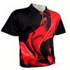 Летняя уличная удобная повседневная мужская 3D цифровая печатная рубашка поло с короткими рукавами и застежкой-молнией