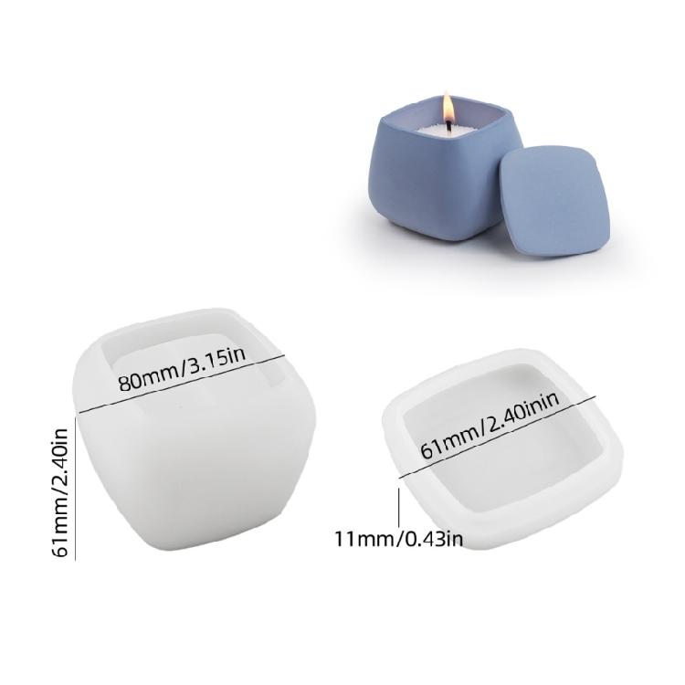 Силиконовые формы для эпоксидной смолы Кубический бетонный горшок Силиконовые формы для эпоксидной смолы Подсвечник Банка для хранения Домашнее украшение