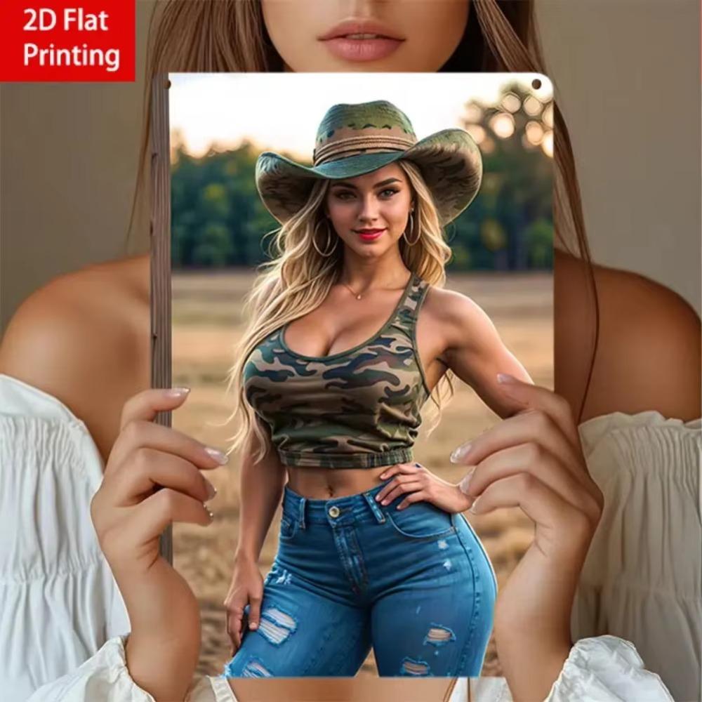 Винтажное металлическое настенное искусство Кружевная леди Декор Ретро 2D Печатный Подарок для Дома Кухни Бара Сада
