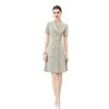 Chic Double-Breasted Slimming Summer Work Dress with Suit Collar and Short Sleeves