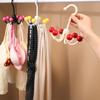 Multifunctional Home Clothes Hanger Portable Dopamine 360°Rotating Hook Space Saving With 6 Balls Scarf Tie Display Rack