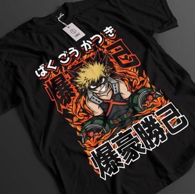 Футболка My Hero Academia, футболка с Бакуго, футболка с Деку и Каччаном, футболка Тодороки MHA, унисекс.