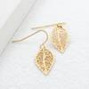 Модные позолоченные серьги с подвеской в виде полого листа в стиле ретро, нишевый стиль High-end Feeling
